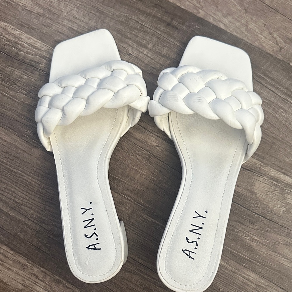 Women's White Braided Sandals
